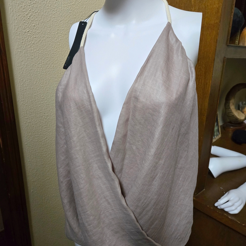 Krisa Beige Halter Blouse